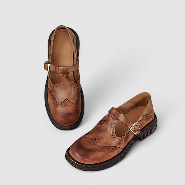 Damen Elegante Vintage Mary-Jane-Schuhe