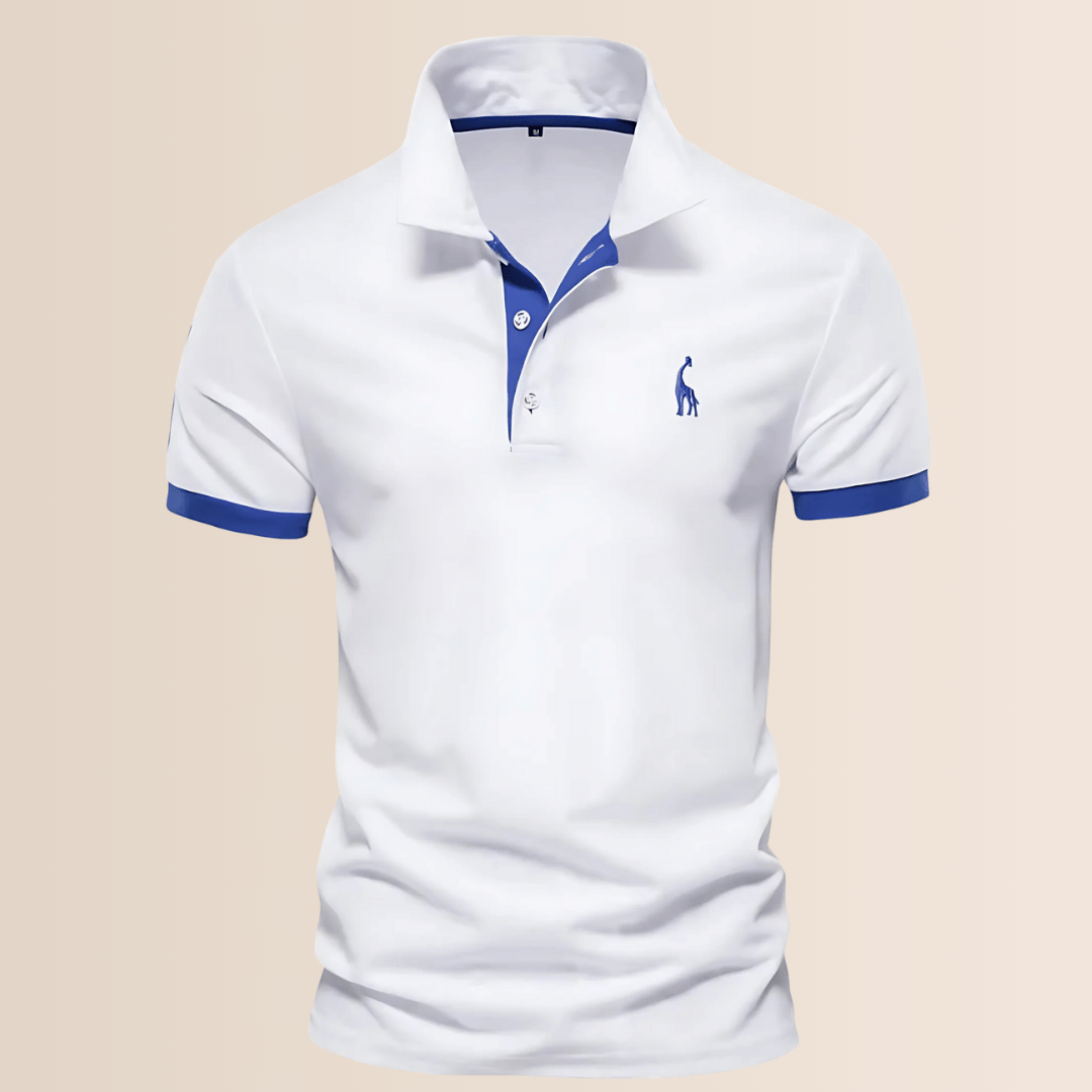 Herren-Poloshirt aus Baumwolle mit Stehkragen