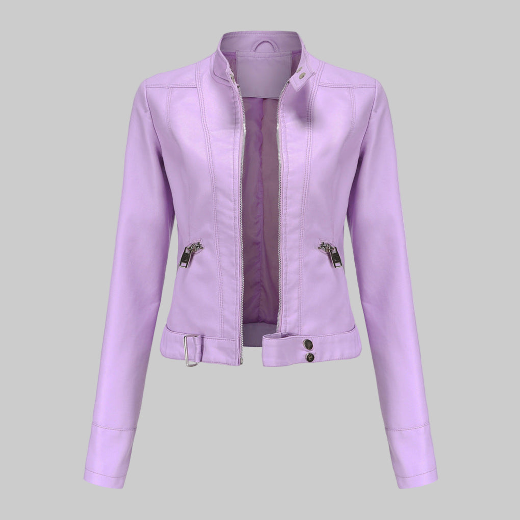 Damen-Lederjacke – Elegantes Statement-Oberbekleidungsstück