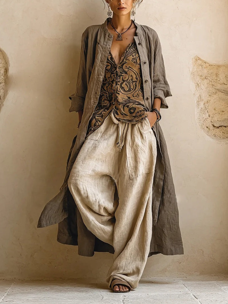 Damen Fließendes Mehrlagiges Bohème-Outfit