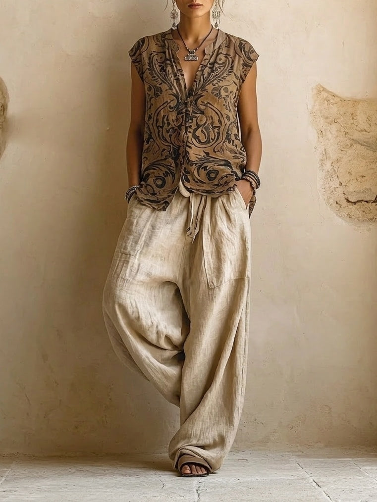 Damen Fließendes Mehrlagiges Bohème-Outfit
