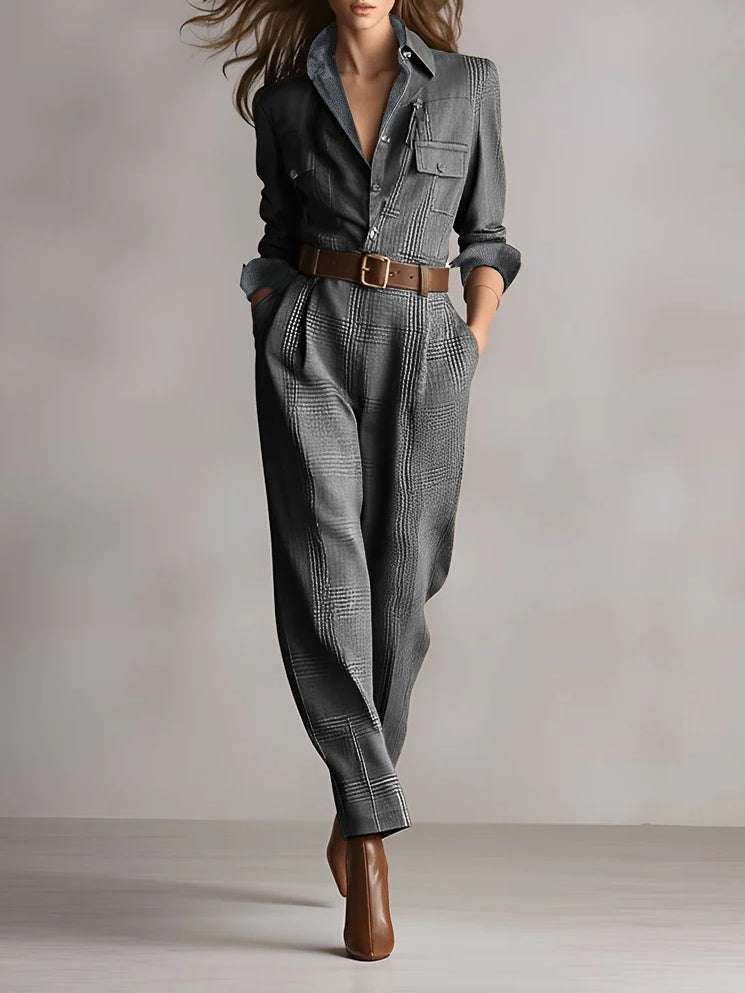 Damen Elegante Bluse mit Karomuster