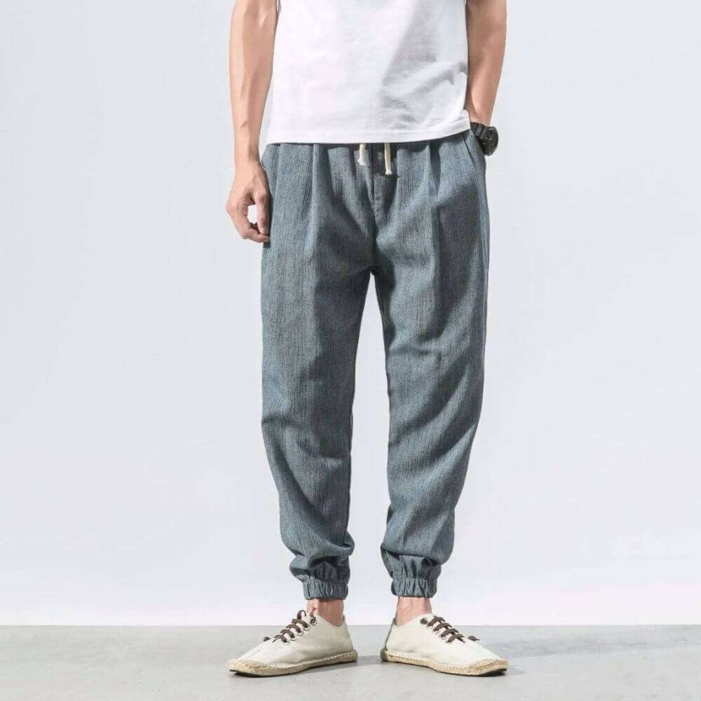 Unisex Bequeme Japanische Hose mit Elastikbund