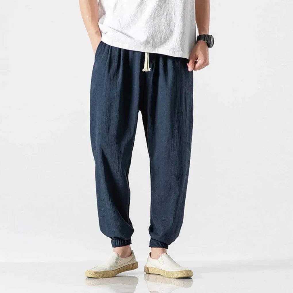 Men’s cottonmix-Linen Comfort Pants – Lightweight Everyday Wear