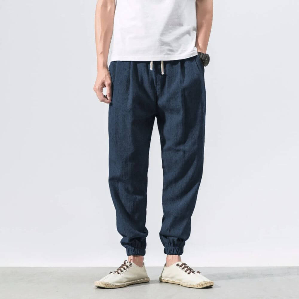 Unisex Bequeme Japanische Hose mit Elastikbund