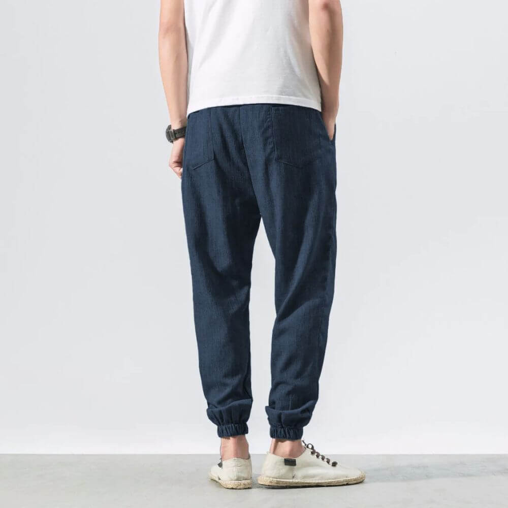 Unisex Bequeme Japanische Hose mit Elastikbund