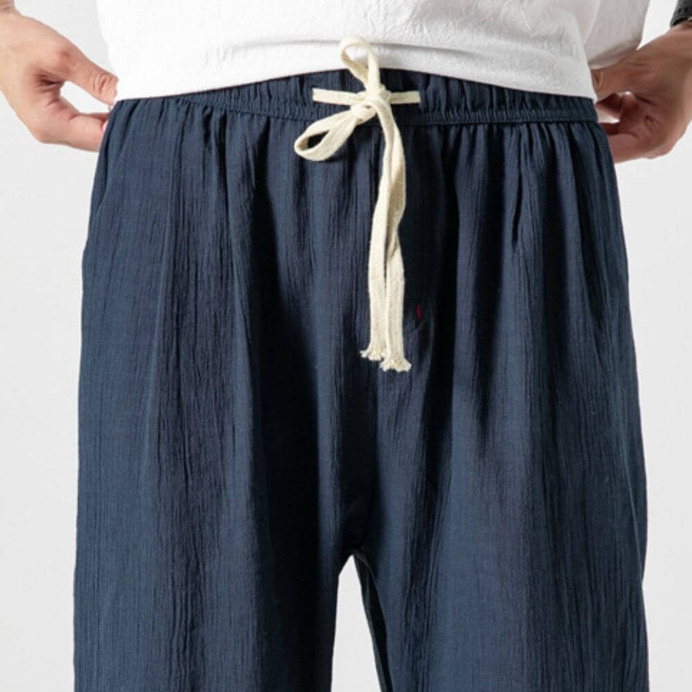 Unisex Bequeme Japanische Hose mit Elastikbund