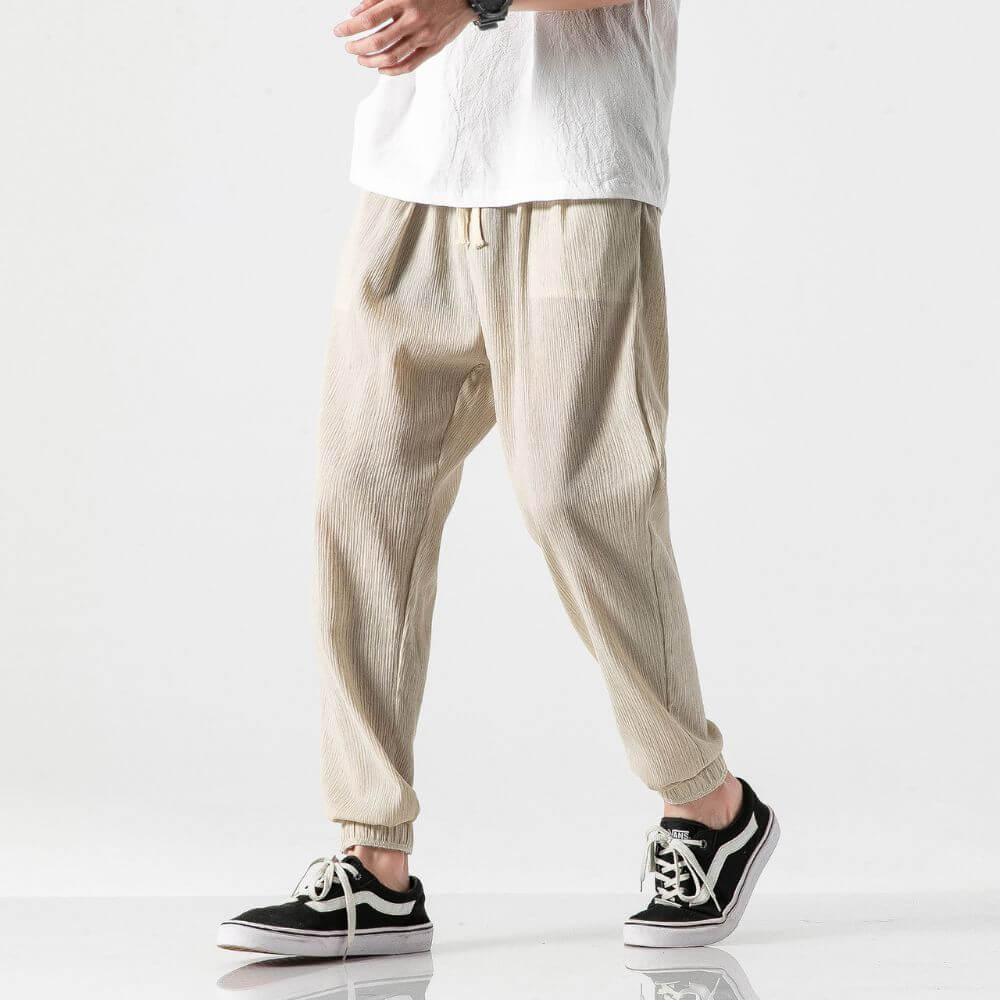 Unisex Bequeme Japanische Hose mit Elastikbund