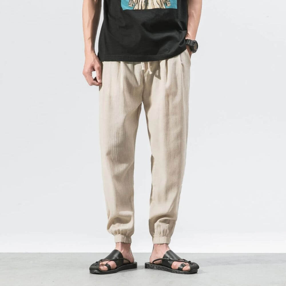 Unisex Bequeme Japanische Hose mit Elastikbund