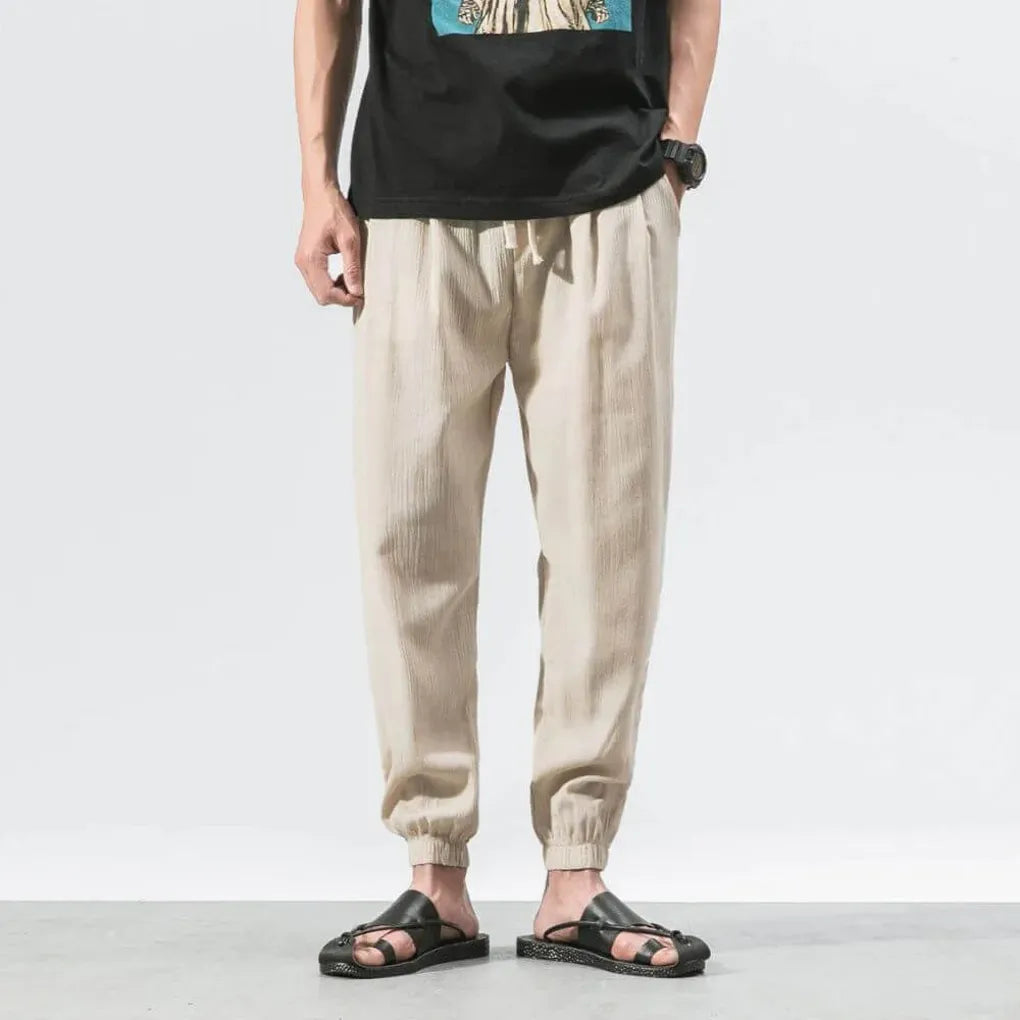 Men’s cottonmix-Linen Comfort Pants – Lightweight Everyday Wear