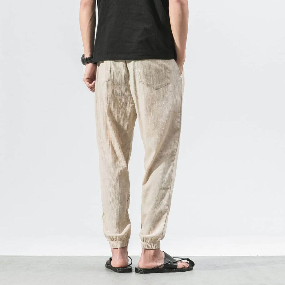 Unisex Bequeme Japanische Hose mit Elastikbund