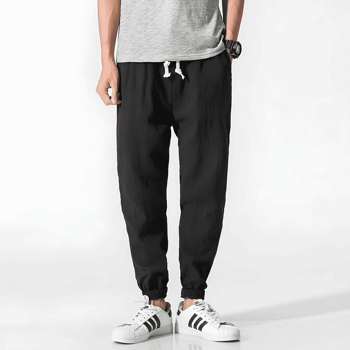 Unisex Bequeme Japanische Hose mit Elastikbund