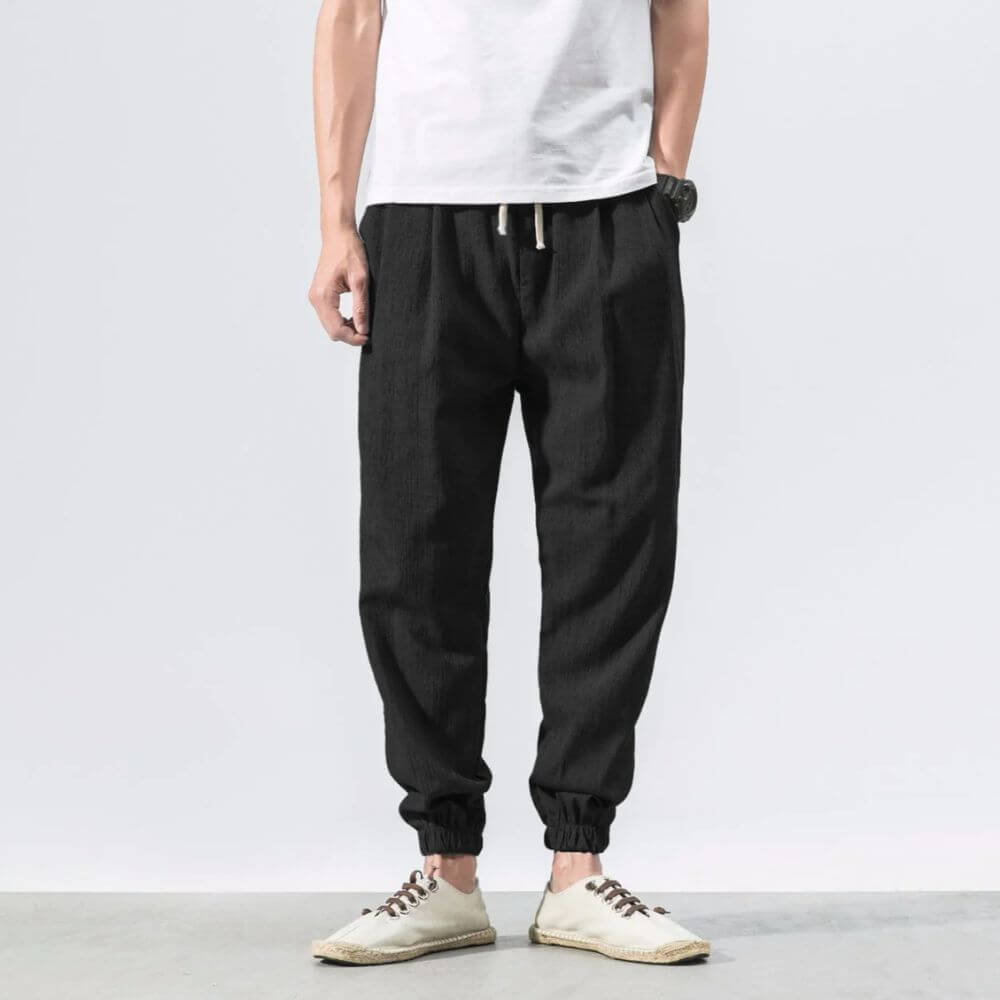 Unisex Bequeme Japanische Hose mit Elastikbund