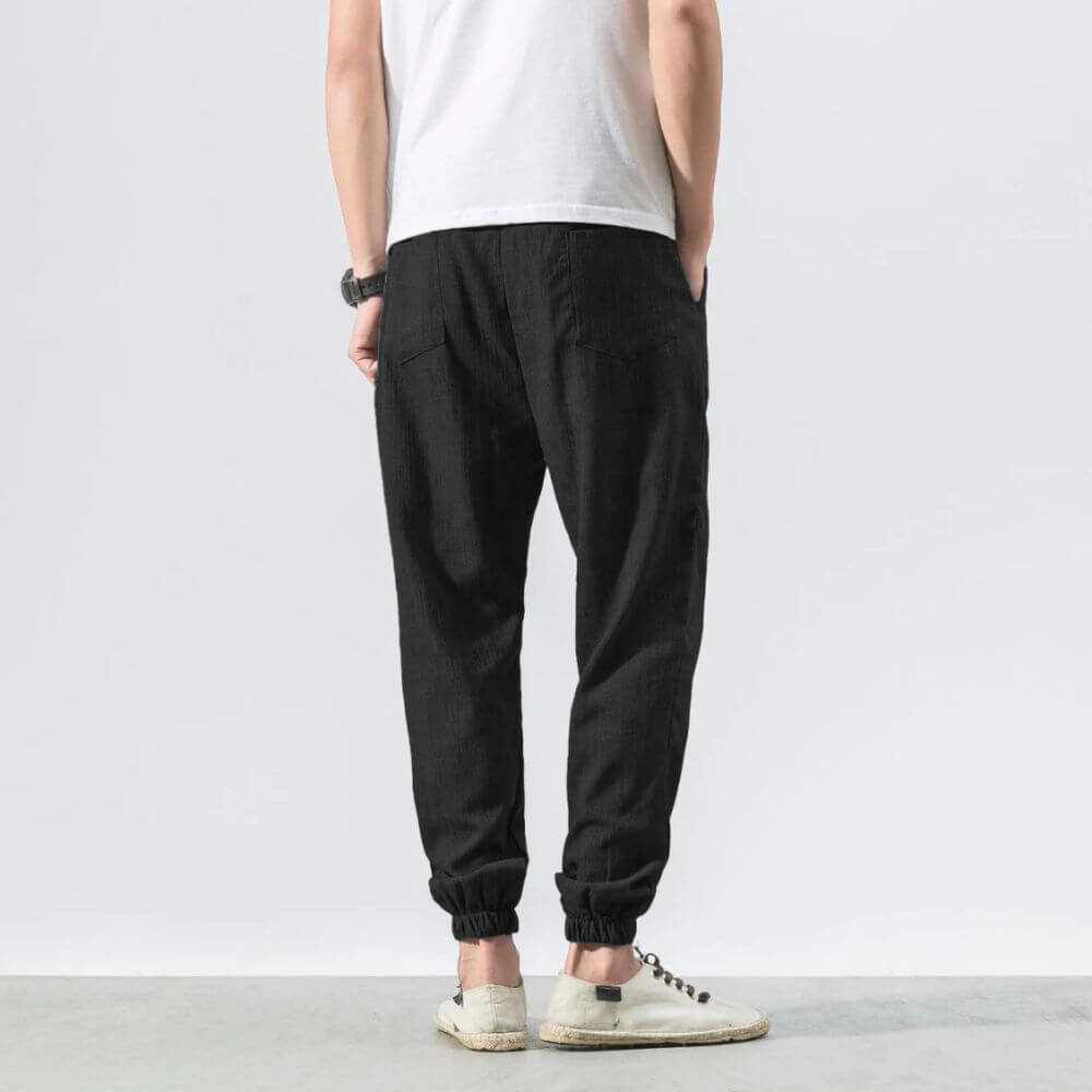 Unisex Bequeme Japanische Hose mit Elastikbund