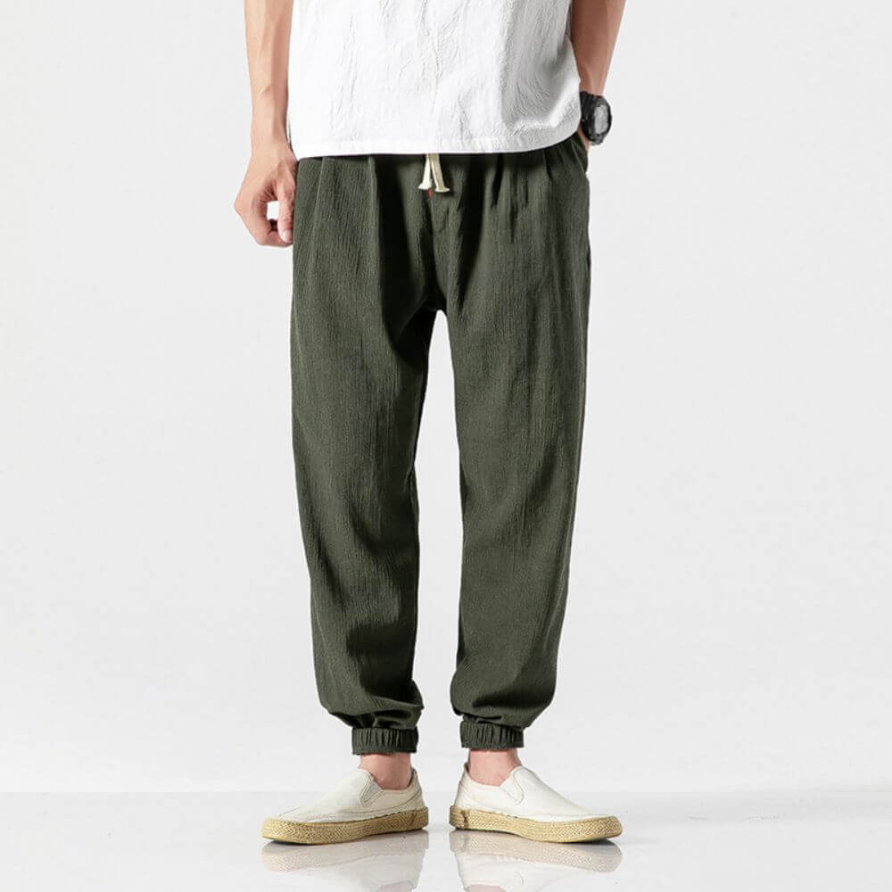 Unisex Bequeme Japanische Hose mit Elastikbund