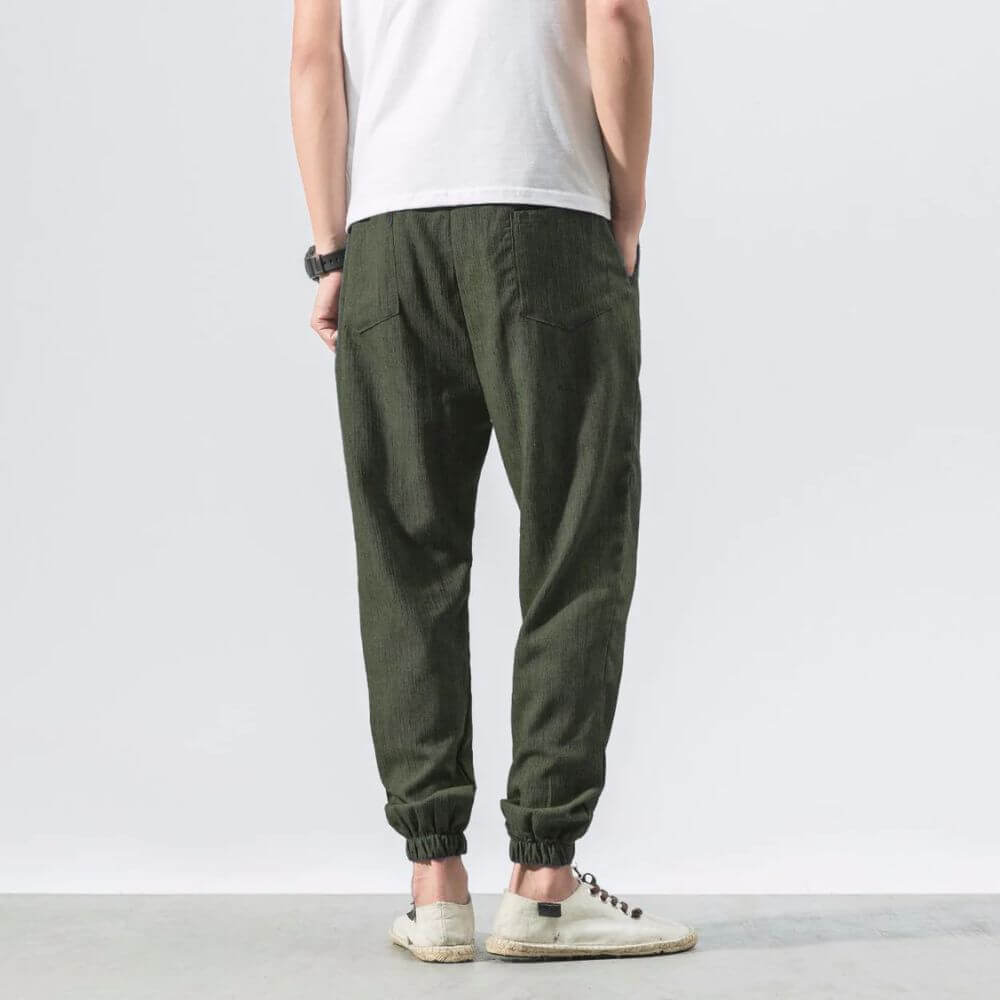 Unisex Bequeme Japanische Hose mit Elastikbund
