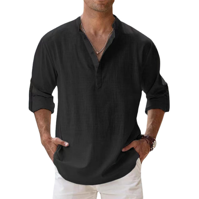 Henley-Stil Strandhemd für Herren