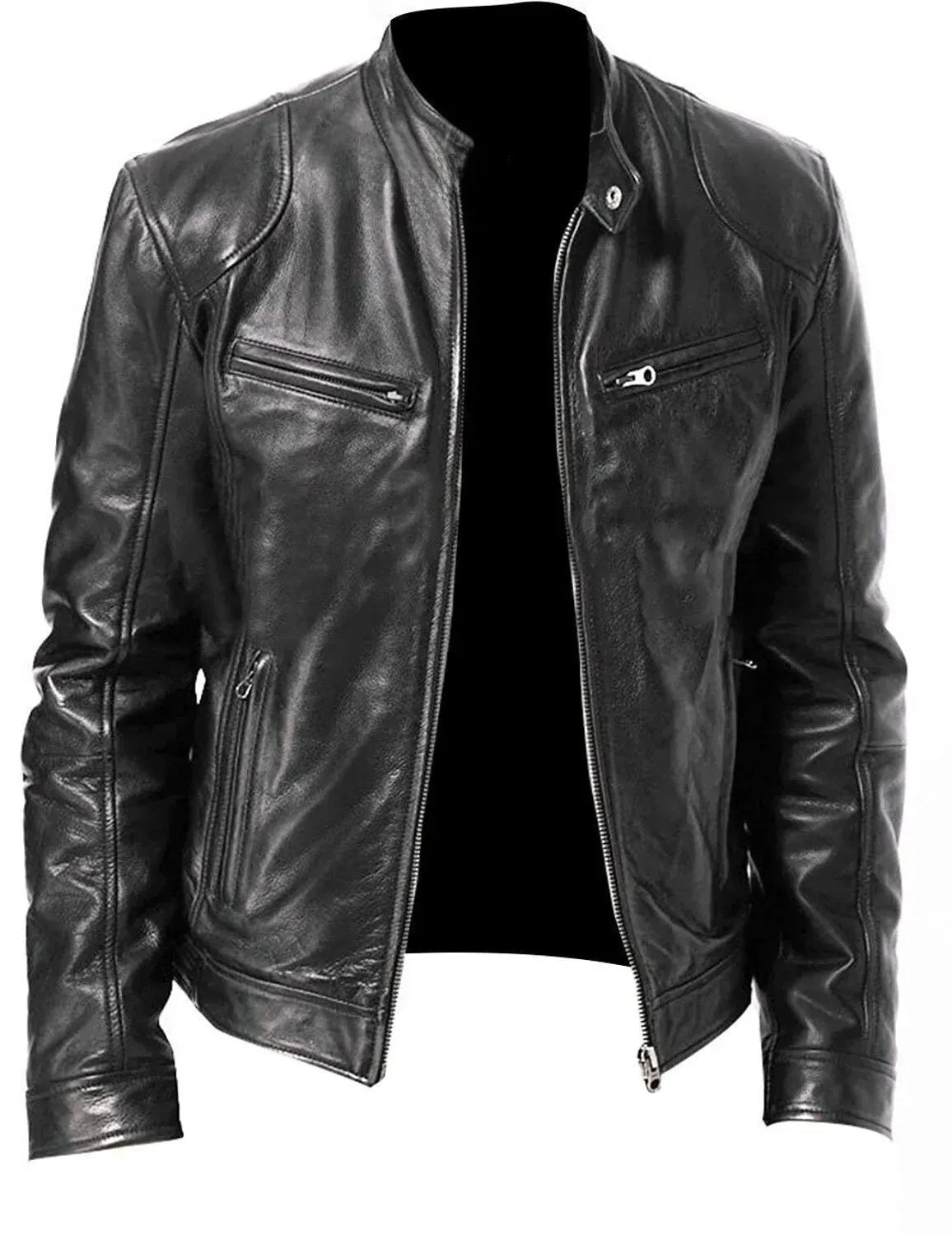 Robuste Motorrad-Bikerjacke aus Leder für Herren