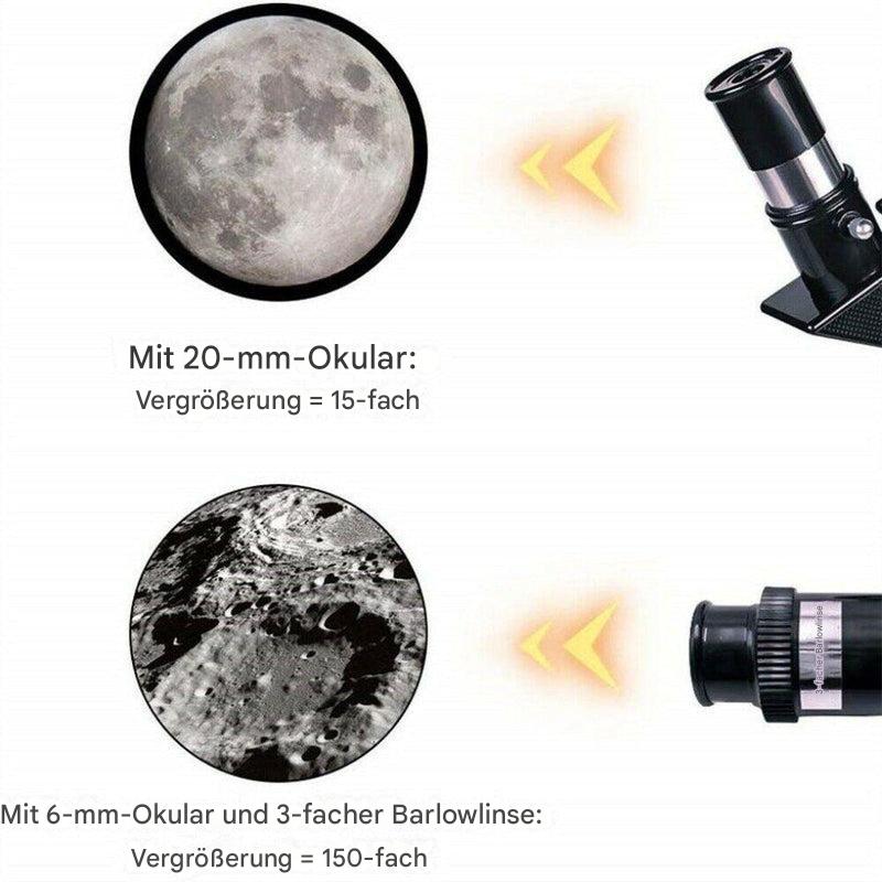 Professionelles 300/70-mm-Teleskop mit Stativ und Telefonhalterung