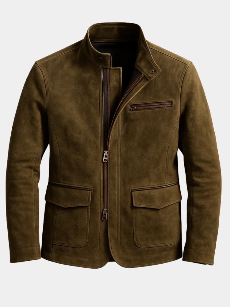 Herren Elegante Jacke mit Zwei-Wege-Reißverschluss
