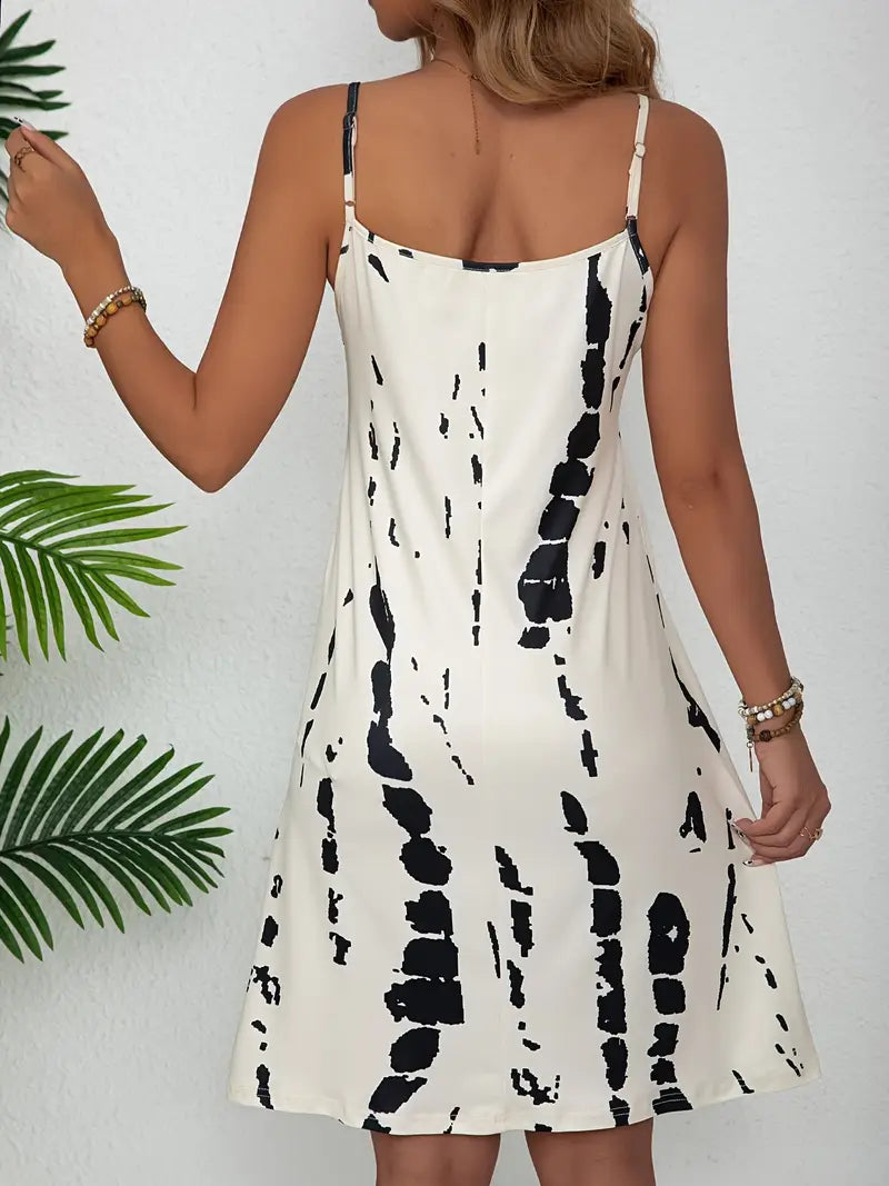 Vintage All-Over Print Sommerkleid - Ärmelloses Cami Kleid für Frauen