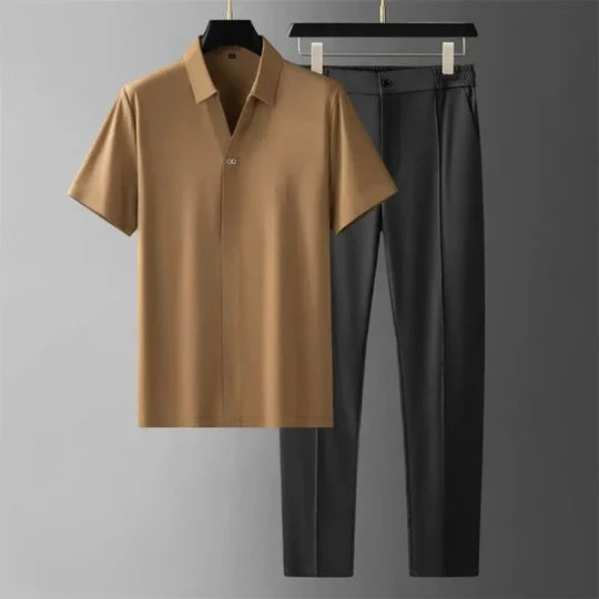 Luxuriöses Zweiteiler-Set für Herren Mühelose Eleganz für die Übergangszeit