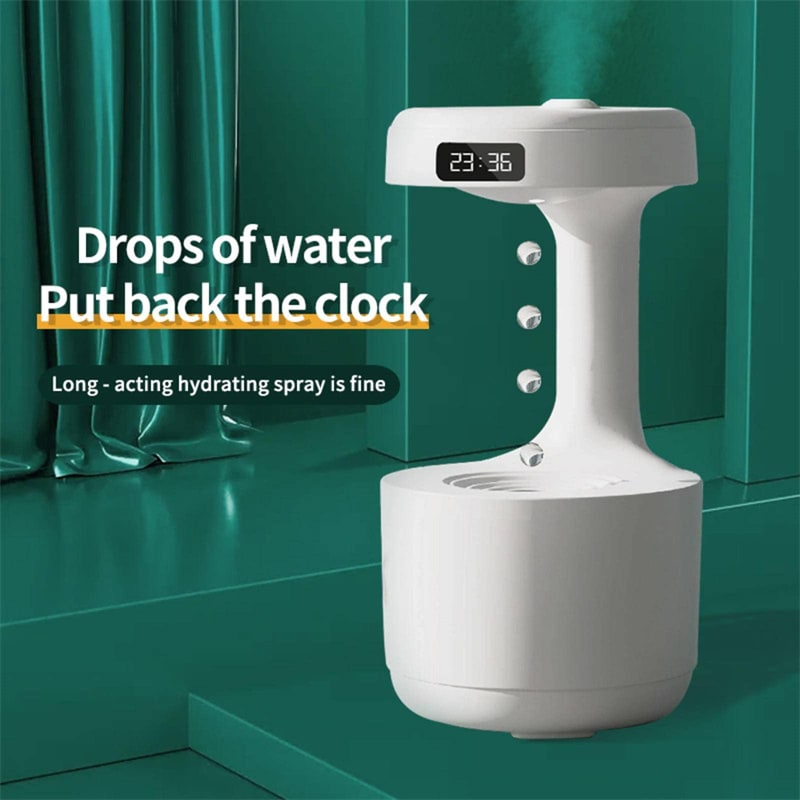Anti Gravity Cool Mist Humidifier with LED Clock and Large Capacity for Room or Whole House