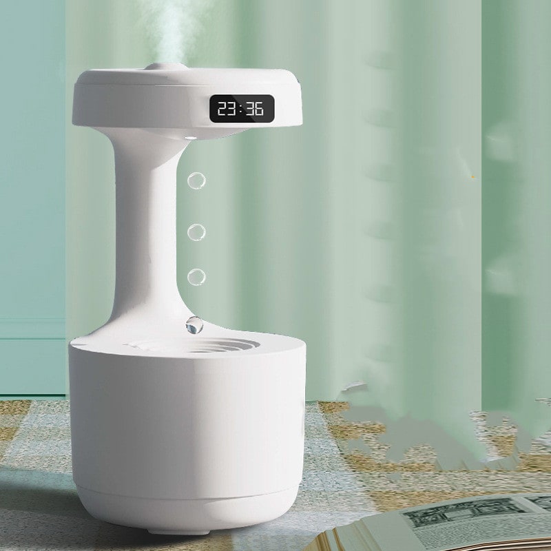 Anti Gravity Cool Mist Humidifier with LED Clock and Large Capacity for Room or Whole House