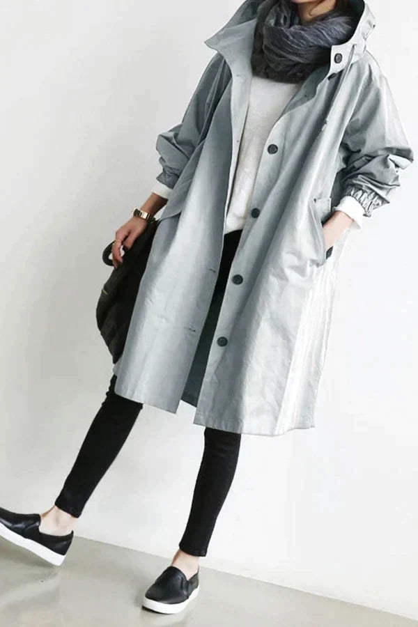 Wasserabweisender Oversized Trenchcoat in Halblanger Passform