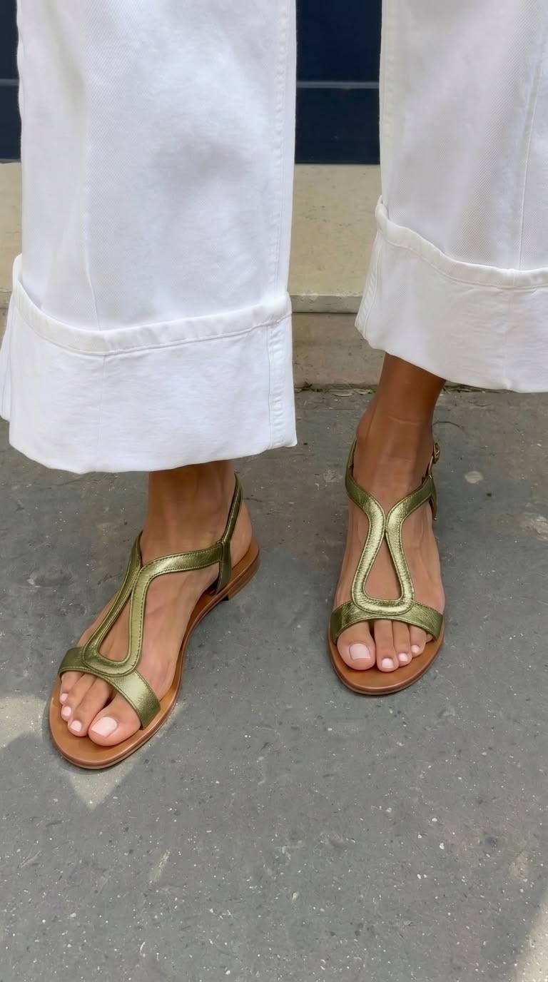 Damen Elegante Flache Sommer-Sandalen