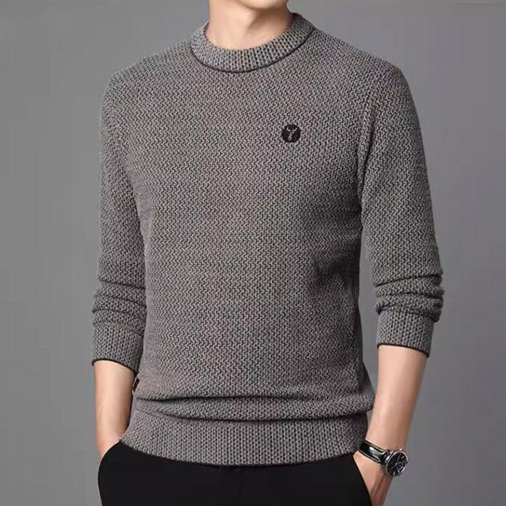 Herren Gemütlicher Strickpullover mit Rundhalsausschnitt
