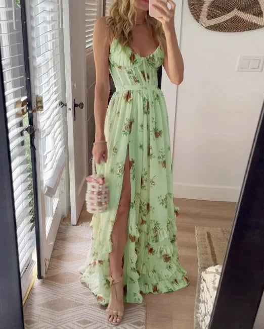 Midikleid mit floraler Spitze
