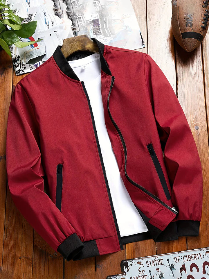 Modische Herren-Sommerjacke mit Baseballkragen