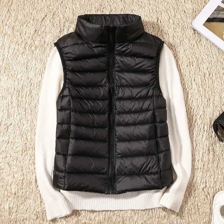 Winddichte Damen-Bodywarmer mit Reißverschluss und sportlicher Passform