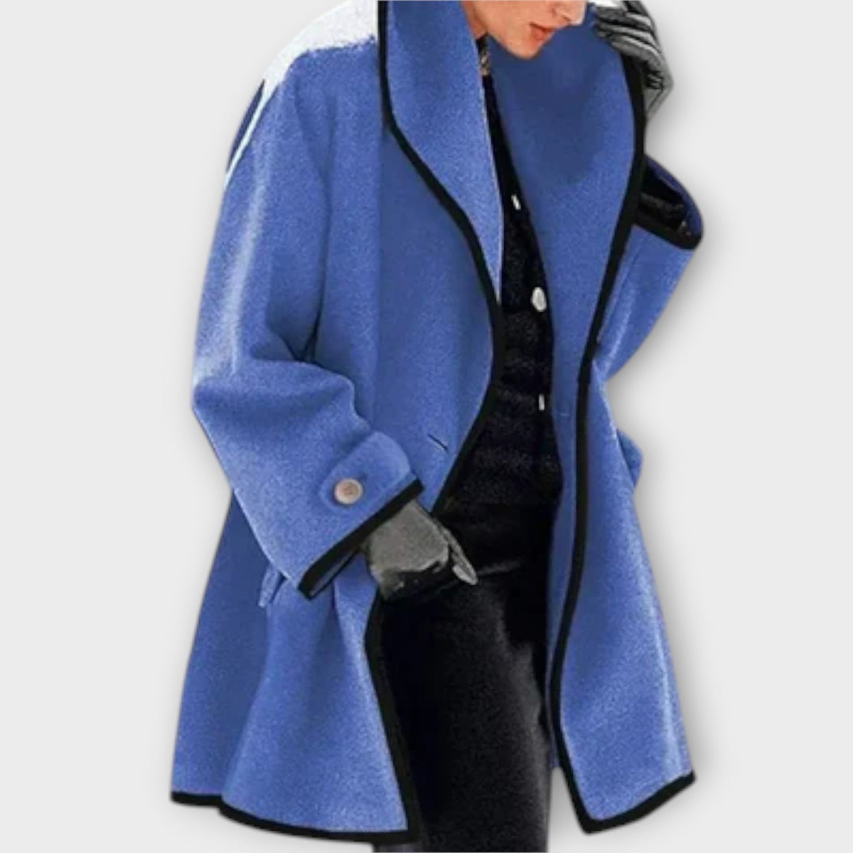 Damen Eleganter Trenchcoat mit Kontrastbesatz