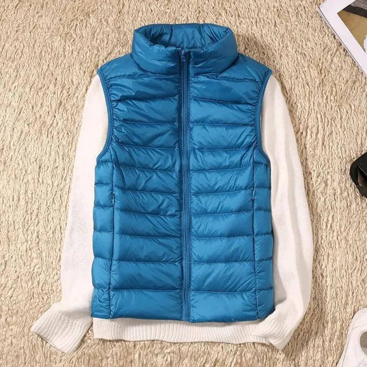 Winddichte Damen-Bodywarmer mit Reißverschluss und sportlicher Passform