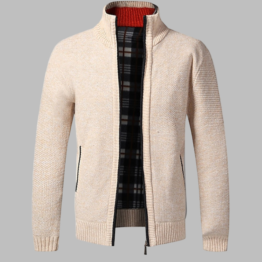 Stylischer Zipper-Strickpullover für Herren