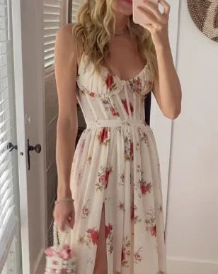 Midikleid mit floraler Spitze