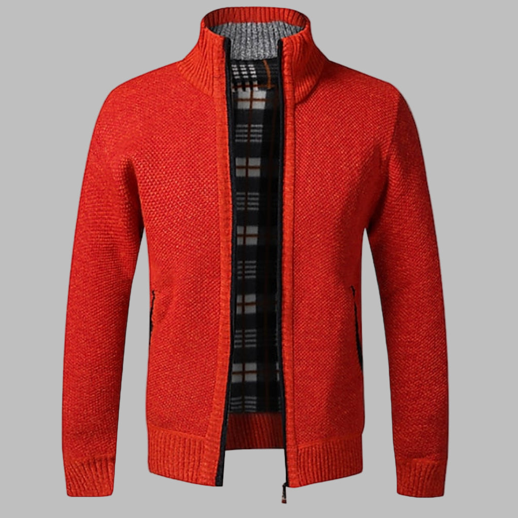 Stylischer Zipper-Strickpullover für Herren