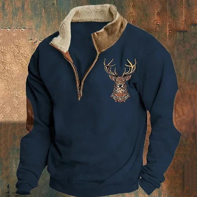 Herren Eleganter Pullover mit Viertelreißverschluss