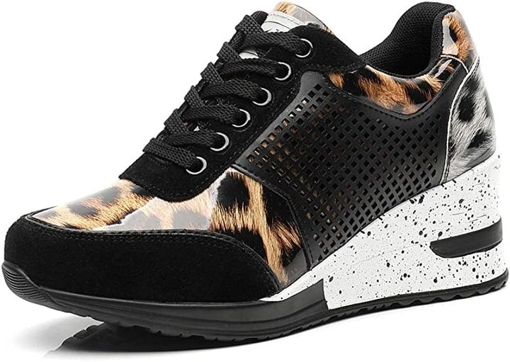 Damen-Sneaker mit verstecktem Keilabsatz und Plateau-Sohle