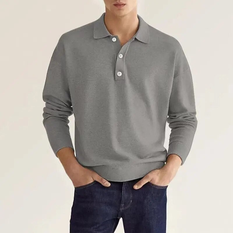 Herren-Poloshirt mit langen Ärmeln für maximale Eleganz und Komfort