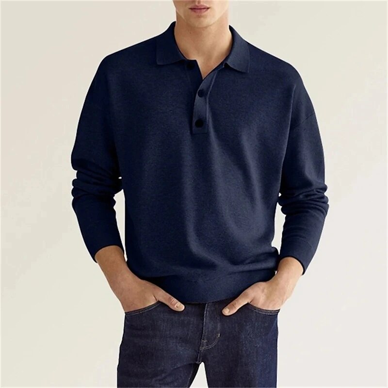Herren-Poloshirt mit langen Ärmeln für maximale Eleganz und Komfort