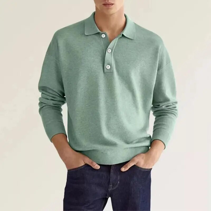 Herren-Poloshirt mit langen Ärmeln für maximale Eleganz und Komfort