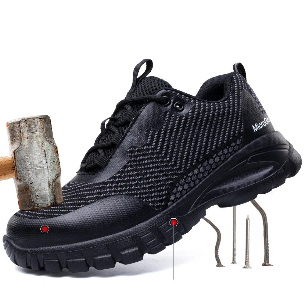 ShoeBro – Lichtgewicht Waterdichte Zwarte Veiligheidsschoenen