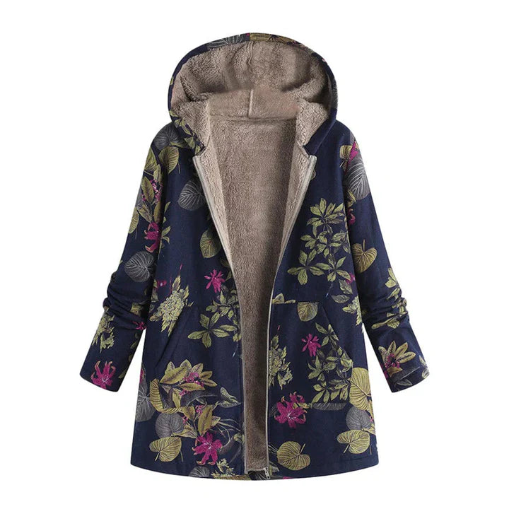 Damen-Übergangsjacke mit Kapuze und Fronttaschen