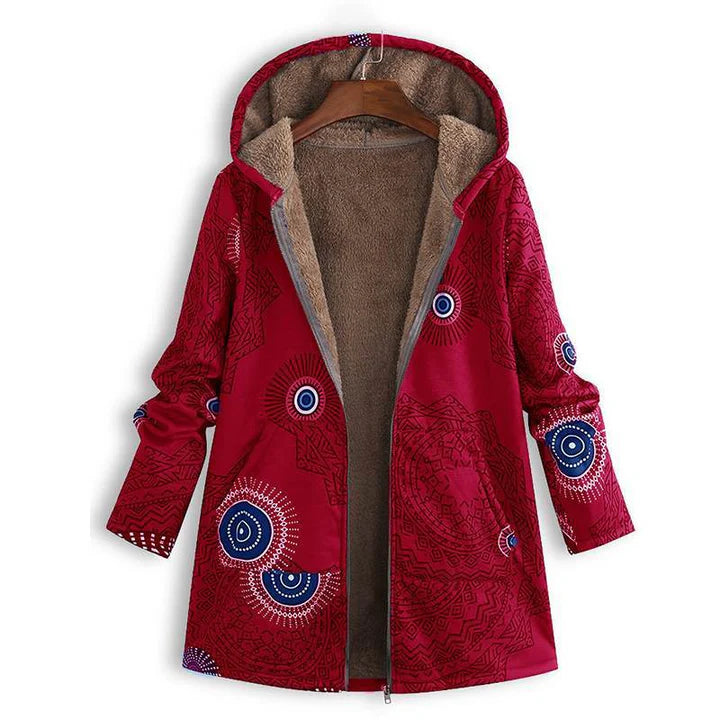 Damen-Übergangsjacke mit Kapuze und Fronttaschen