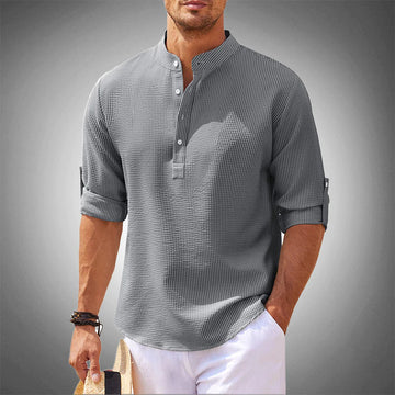 Maurice – Stilvolles Herrenhemd aus atmungsaktivem Leinen-Look