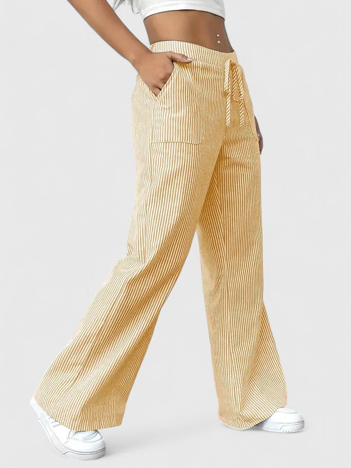 Damen Elegante Weite Hose mit Kordelzug