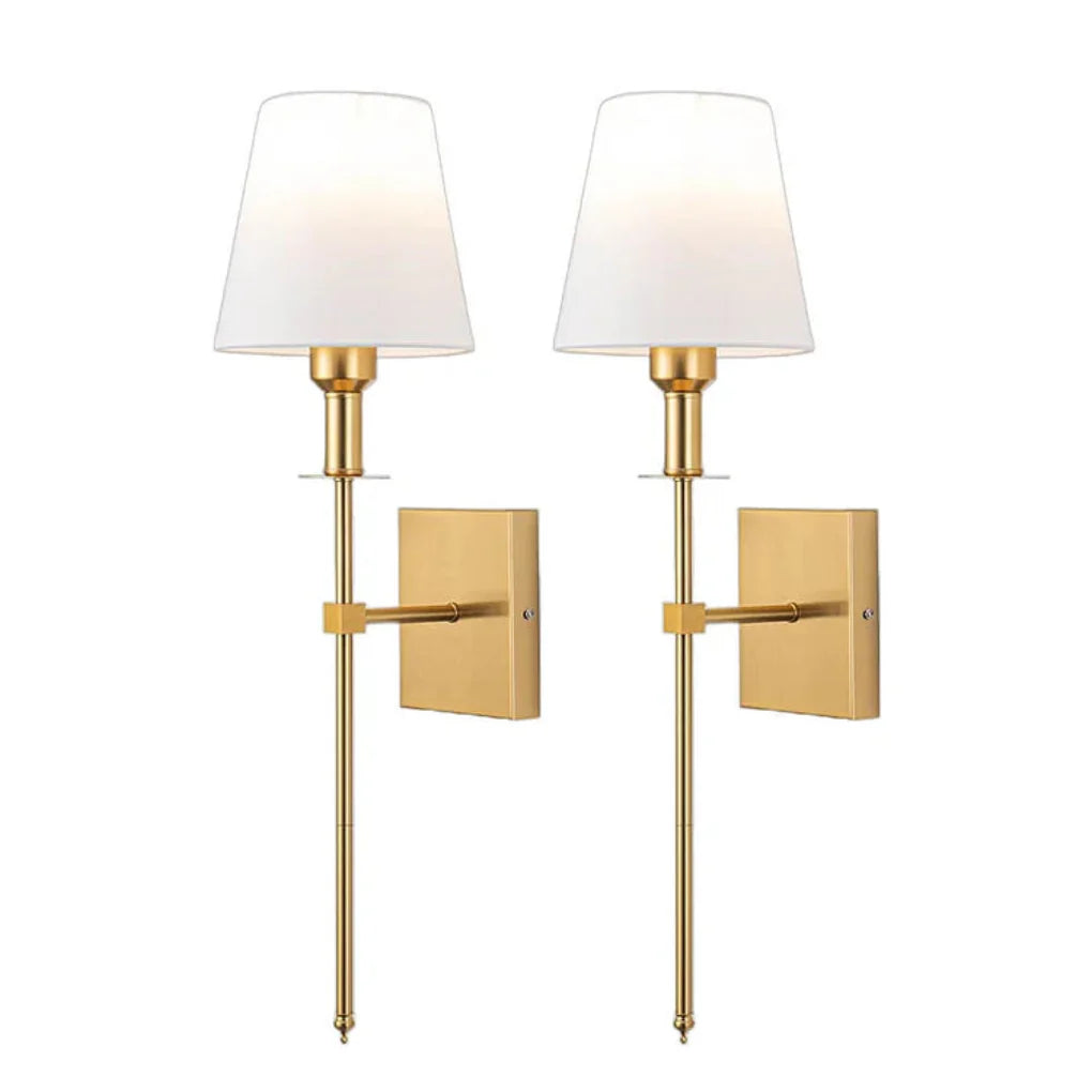 Elegant Rechargeable Wireless Wall Lamp 2 Pack with Remote, Metal and Cloth Finish, Suitable for Indoor and Outdoor Use